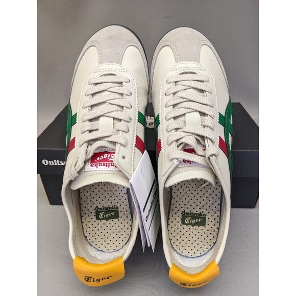 Authentic Onitsuka Tiger MEXICO 66 Leather 1183C102 201 BIRCH/GREEN Size US 7.5 - Picture 6 of 12